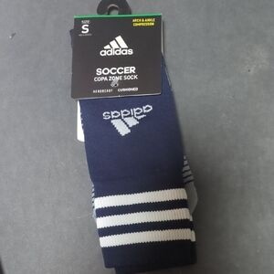 adidas Navy and White Soccer Socks Small